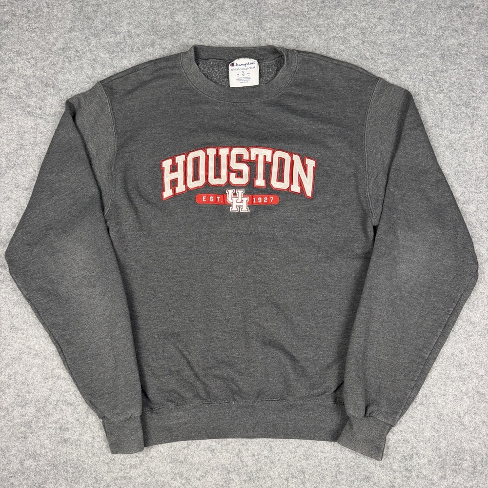 Champion University of Houston Cougars Sweatshirt Crewneck Gray Small S Cougars